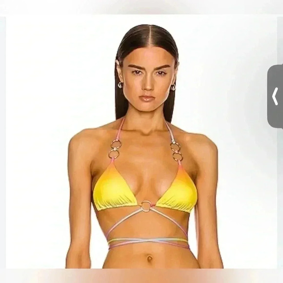 Monica Hansen Beachwear "Icon" Top with Rings - Sparkle Pink | Large - Picture 6 of 6